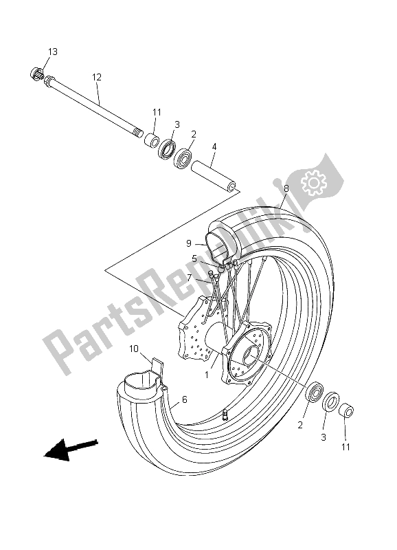 Todas las partes para Rueda Delantera de Yamaha XVS 1100 Dragstar 2002