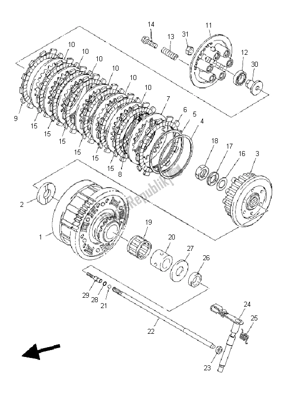 Tutte le parti per il Frizione del Yamaha XJ6N 600 2011