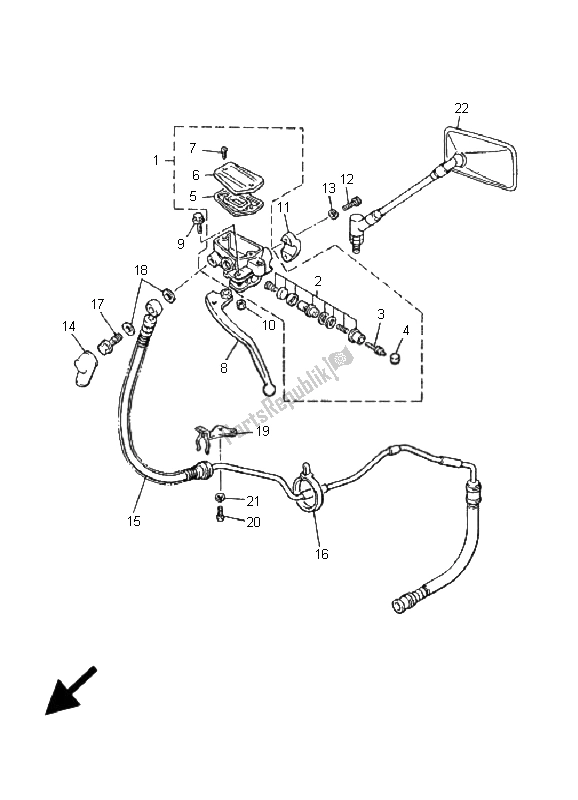 Tutte le parti per il Pompa Freno Anteriore 2 del Yamaha V MAX 12 1200 2001