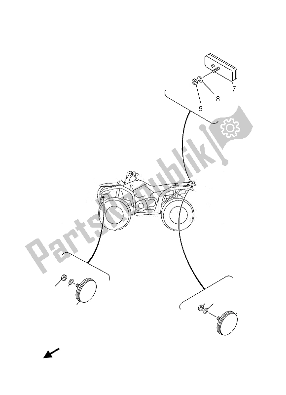 Tutte le parti per il Elettrico 2 del Yamaha YFM 450 Fgpd Grizzly 4X4 2013