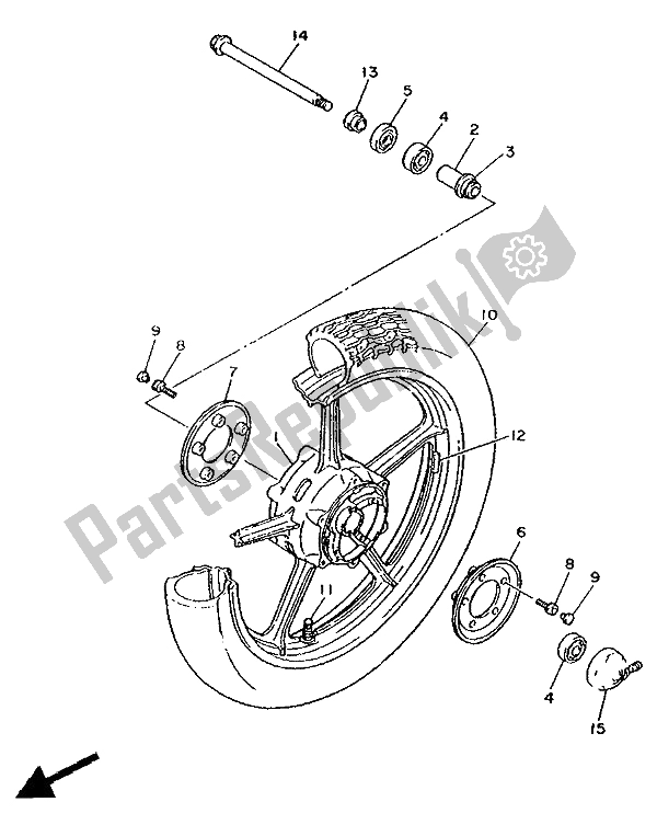 Todas las partes para Rueda Delantera de Yamaha XV 1100 Virago 1992