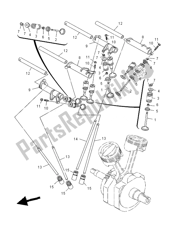 All parts for the Valve of the Yamaha XV 1900A Midnight Star 2007