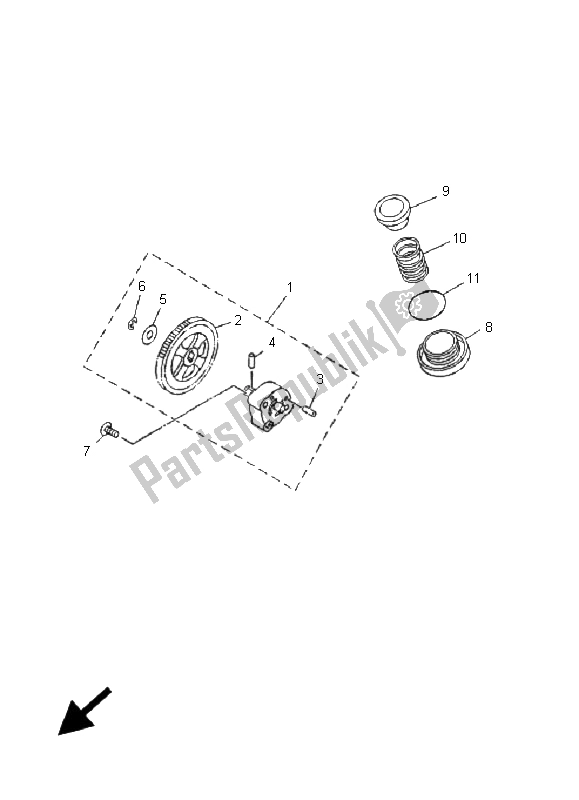 Todas as partes de Bomba De óleo do Yamaha YP 180E Majesty 2005