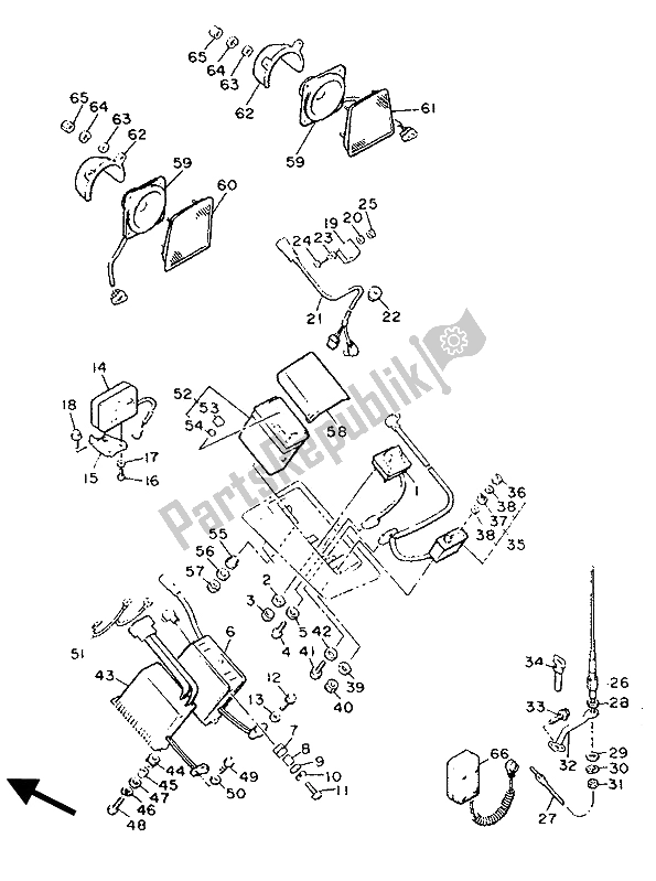 Toutes les pièces pour le équipement Audio 1 du Yamaha XVZ 13 TD Venture Royal 1300 1990