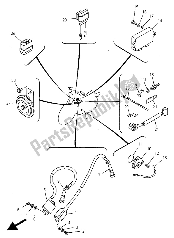 Todas las partes para Eléctrico 2 de Yamaha XV 535 Virago 1999