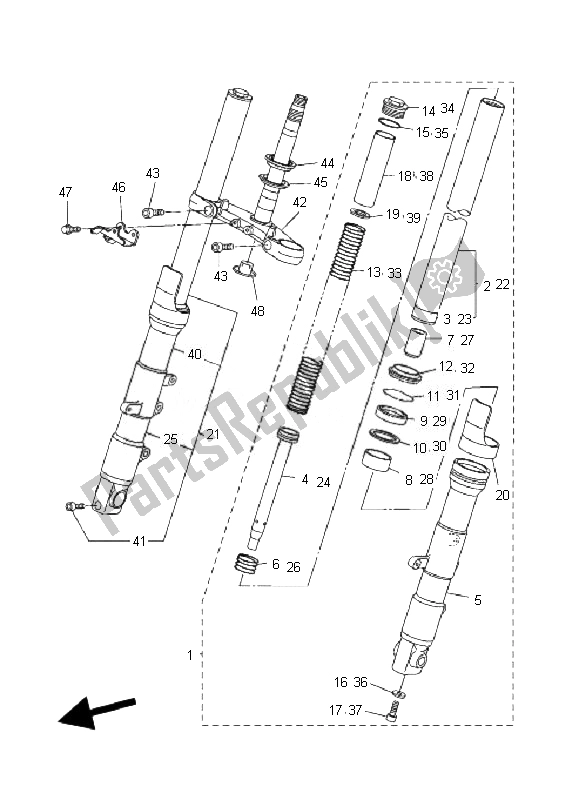 Tutte le parti per il Forcella Anteriore del Yamaha FZ6 NHG 600 2007