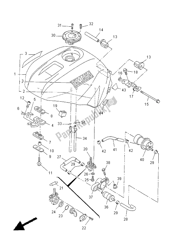 Todas las partes para Depósito De Combustible de Yamaha YZF R1 1000 2000