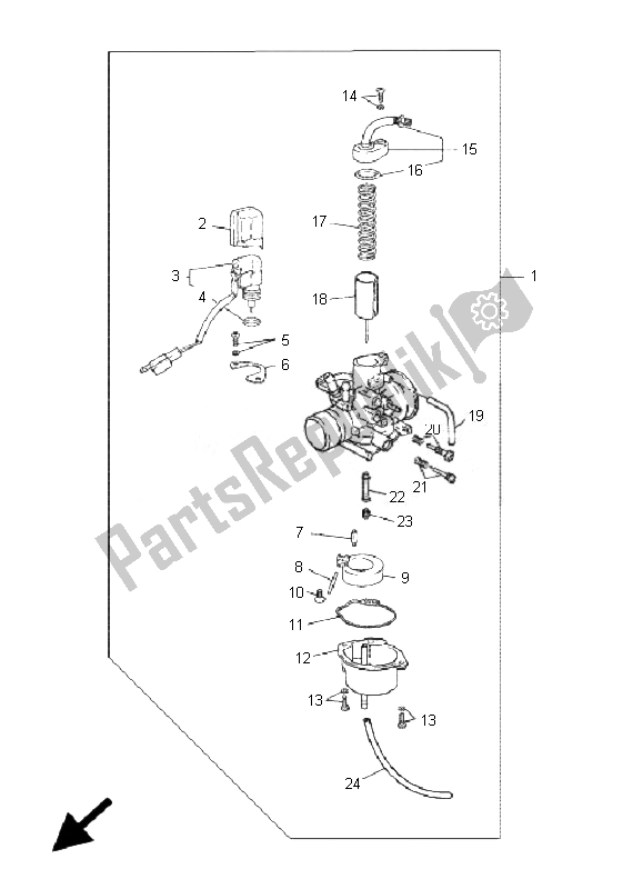 Toutes les pièces pour le Carburateur du Yamaha CS 50 RR LC JOG 2007