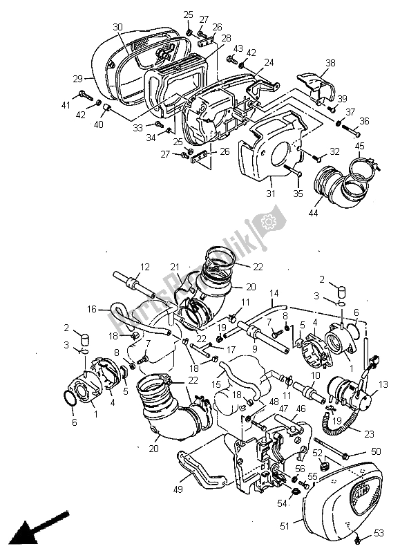 All parts for the Intake of the Yamaha XV 1100 Virago 1998