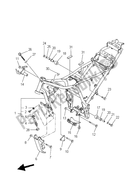 Tutte le parti per il Telaio del Yamaha XT 660R 2006