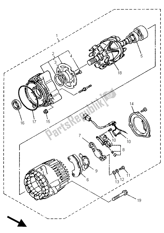 Alle onderdelen voor de Generator van de Yamaha YZF 750 SP 1995
