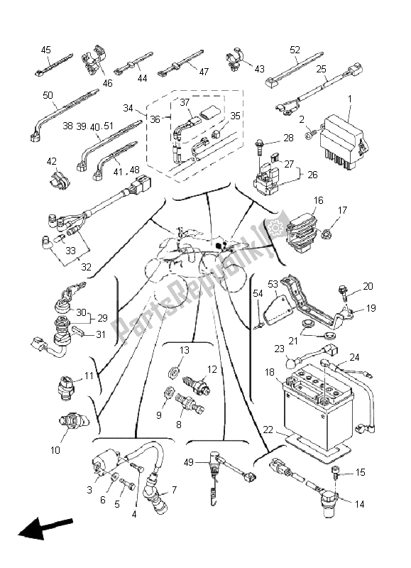 Toutes les pièces pour le électrique 1 du Yamaha YFM 660R 2002