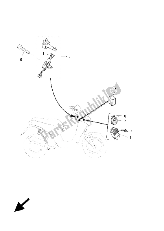 Tutte le parti per il Elettrico 1 del Yamaha EW 50 Slider 2006