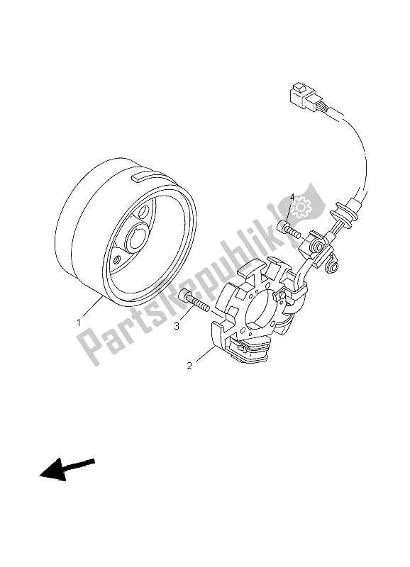 All parts for the Generator of the Yamaha TT R 125 SW LW 2004