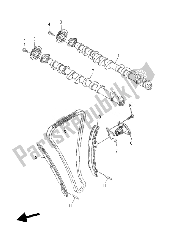 All parts for the Camshaft & Chain of the Yamaha FZ1 S Fazer 1000 2010