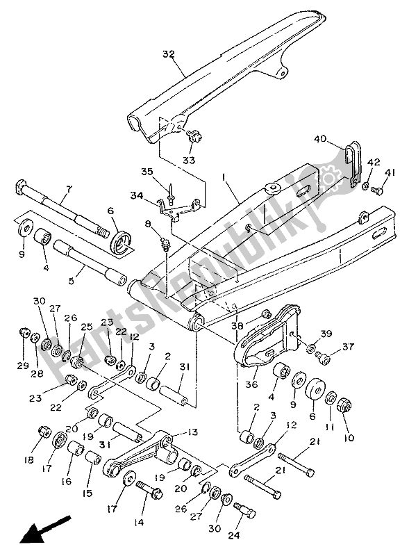 Todas as partes de Braço Traseiro do Yamaha TZR 250 1988