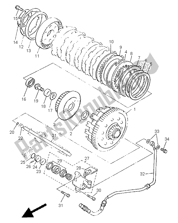 Todas las partes para Embrague de Yamaha XVZ 1300A Royalstar 1998