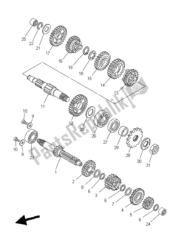 Wszystkie części do Przenoszenie Yamaha YZ 85 SW LW 2010