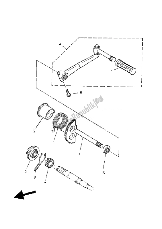 All parts for the Starter of the Yamaha PW 50 2010