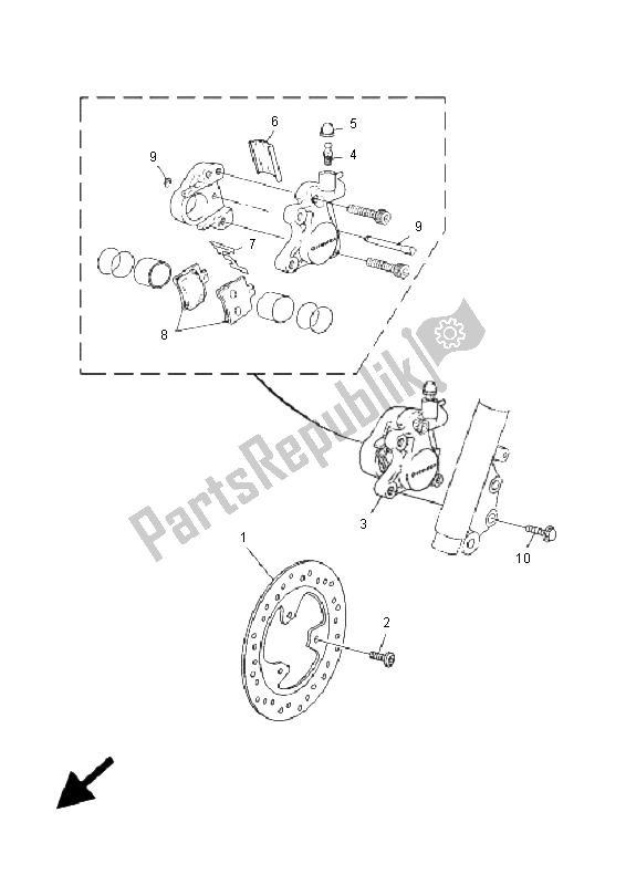 Tutte le parti per il Pinza Freno Anteriore del Yamaha CS 50 LC Jogr 2005
