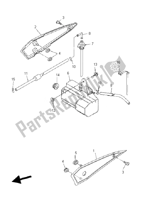 All parts for the Side Cover of the Yamaha FZ1 SA Fazer 1000 2007