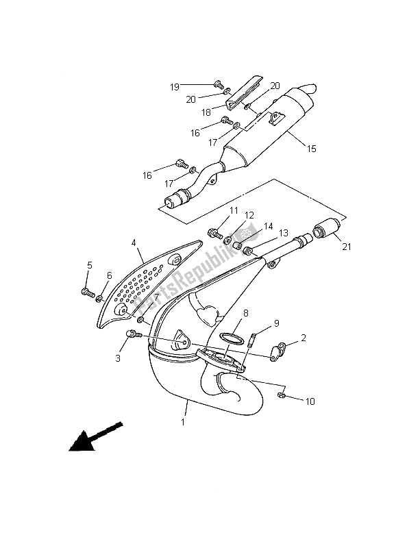 All parts for the Exhaust of the Yamaha DT 125R 2000