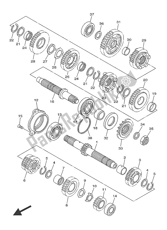 All parts for the Transmission of the Yamaha XJ6 FA 600 2016