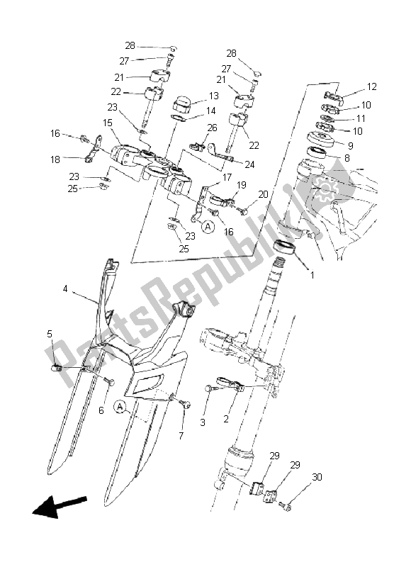 Wszystkie części do Sterowniczy Yamaha XT 660R 2008