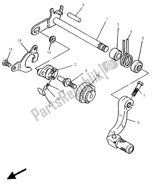 All parts for the Shifter of the Yamaha WR 250Z 1995