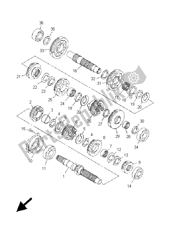 Todas las partes para Transmisión de Yamaha FJR 1300 2001