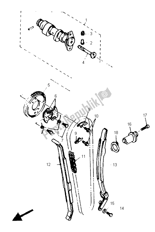 Todas las partes para árbol De Levas Y Cadena de Yamaha SZR 660 1995