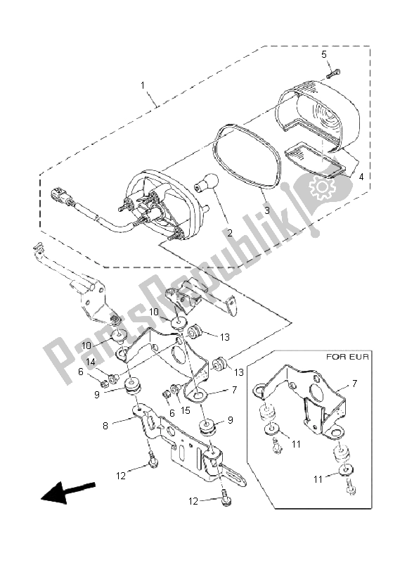 All parts for the Taillight of the Yamaha YFM 660R 2005