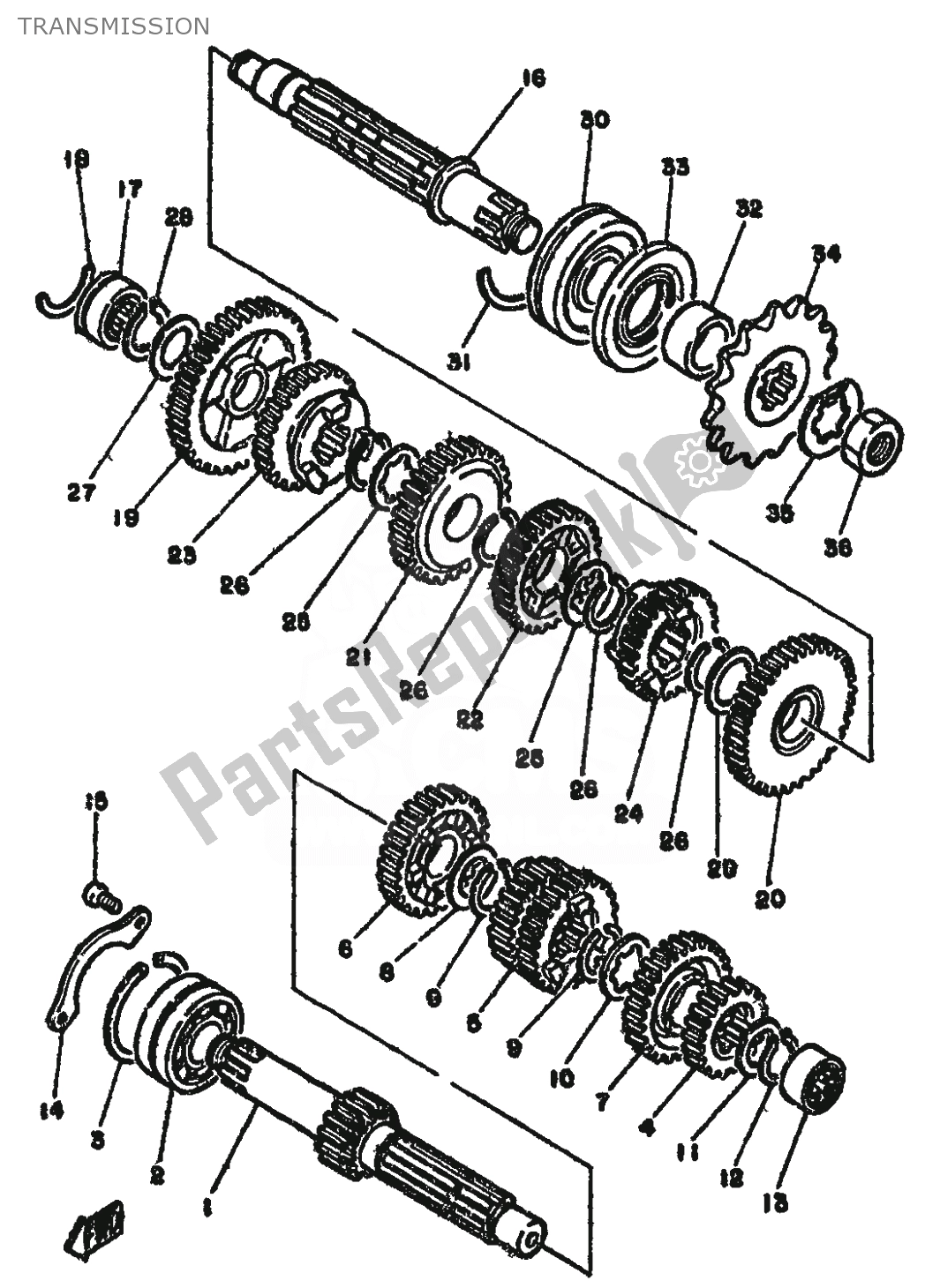 Toutes les pièces pour le Transmission du Yamaha RD 250 1981