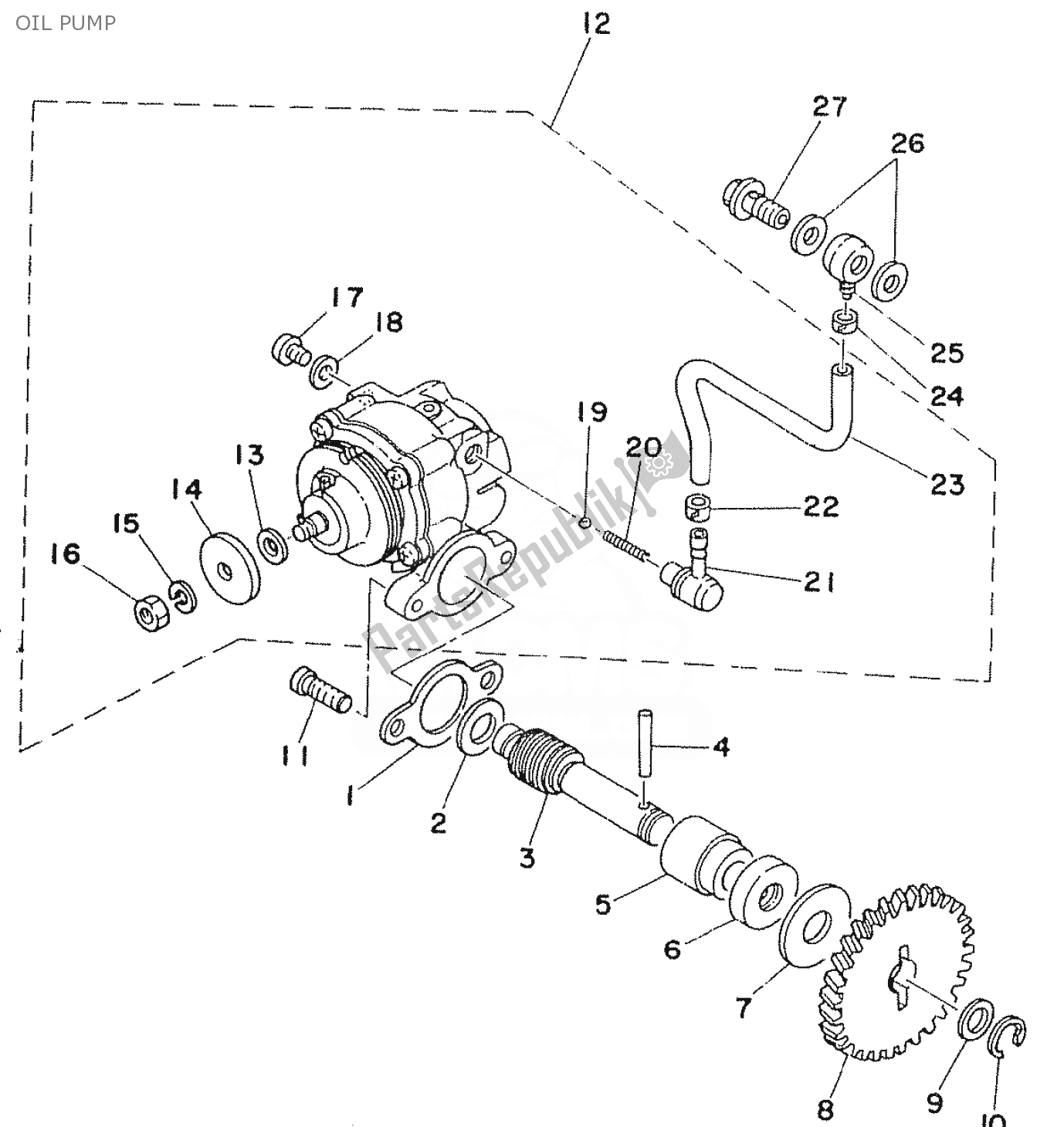 Todas las partes para Bomba De Aceite de Yamaha FS1 1977