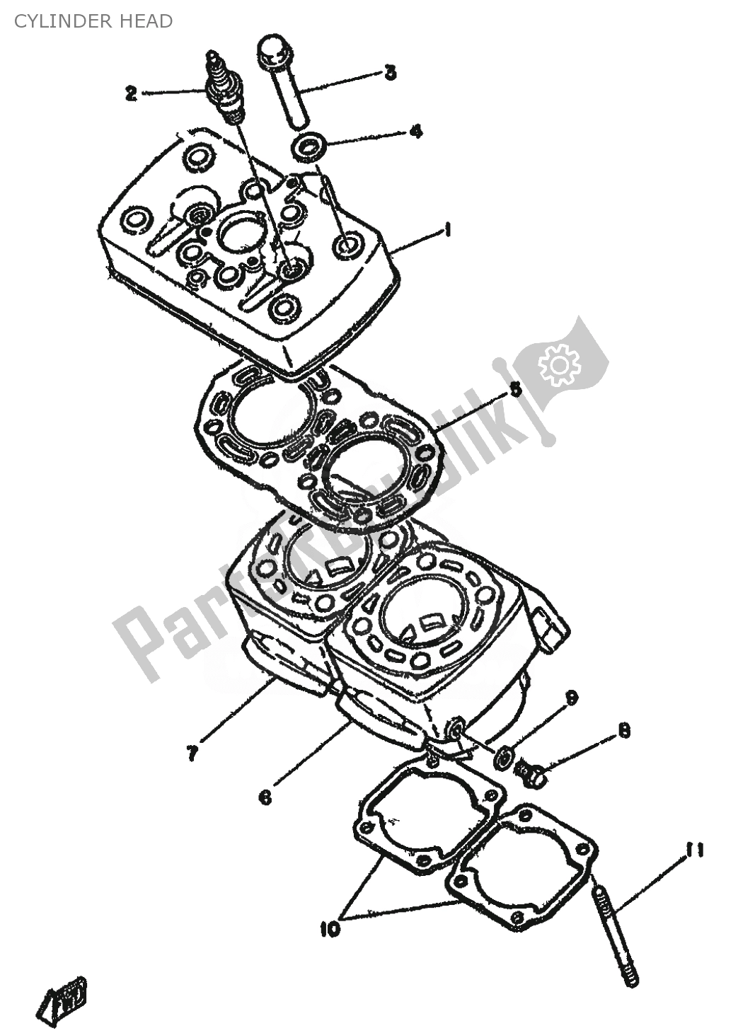 Todas las partes para Cabeza De Cilindro de Yamaha RD 250 1981