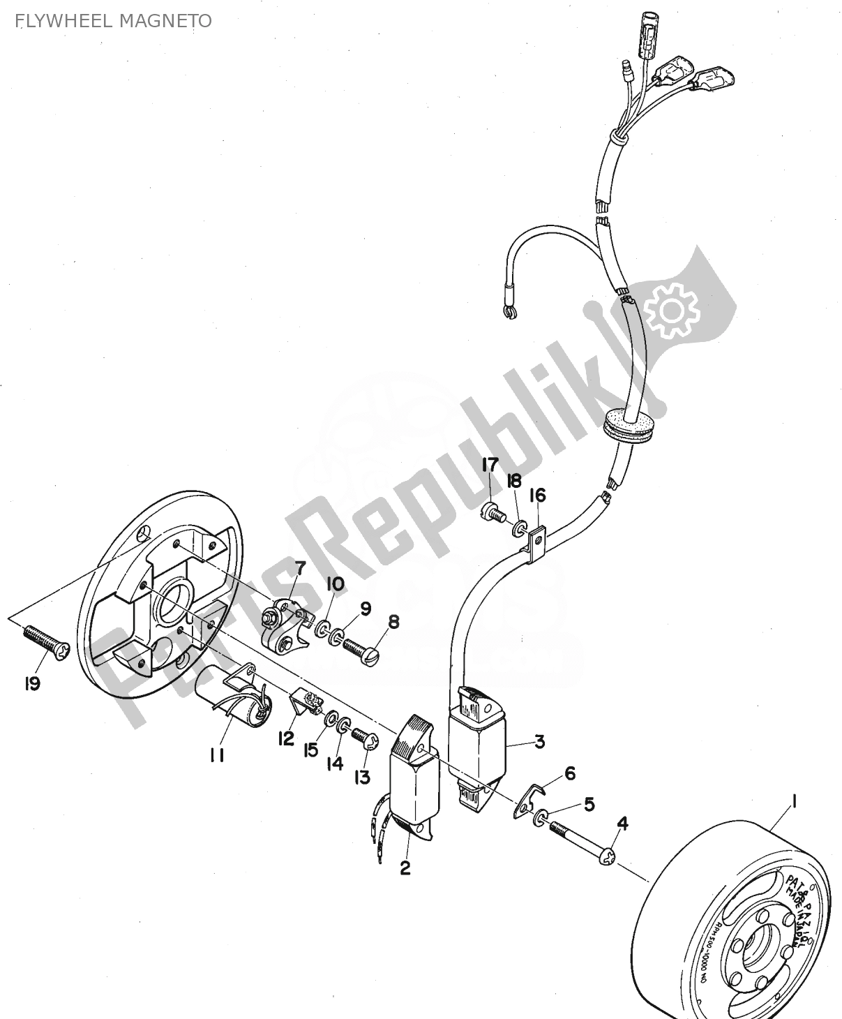 Tutte le parti per il Volano Magneto del Yamaha FS1 1974