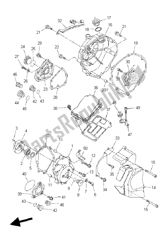 Tutte le parti per il Coperchio Del Carter 1 del Yamaha FZ8 NA 800 2011