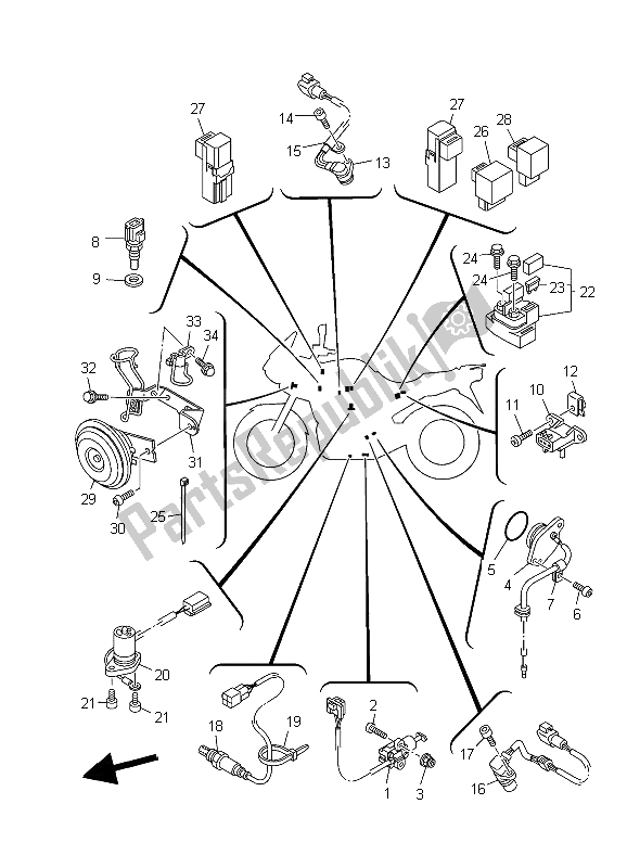 Todas las partes para Eléctrico 2 de Yamaha TDM 900A 2006