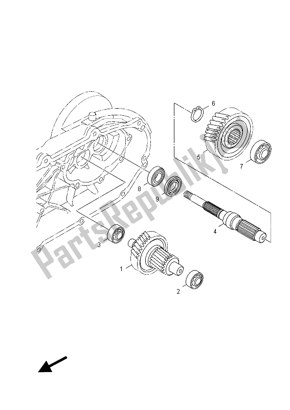 All parts for the Transmission of the Yamaha HW 125 2012