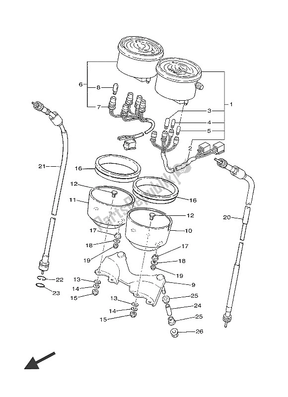 All parts for the Meter of the Yamaha SR 400 2016
