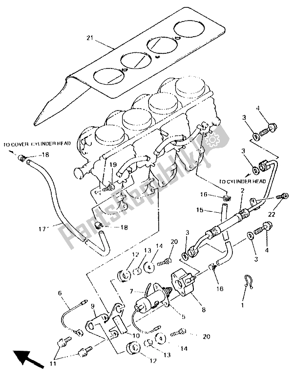 Tutte le parti per il Carburatore 2 del Yamaha XJ 600S Diversion 1994