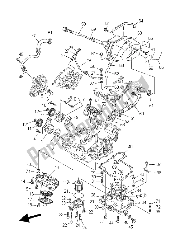 Todas las partes para Bomba De Aceite de Yamaha TDM 900A 2006