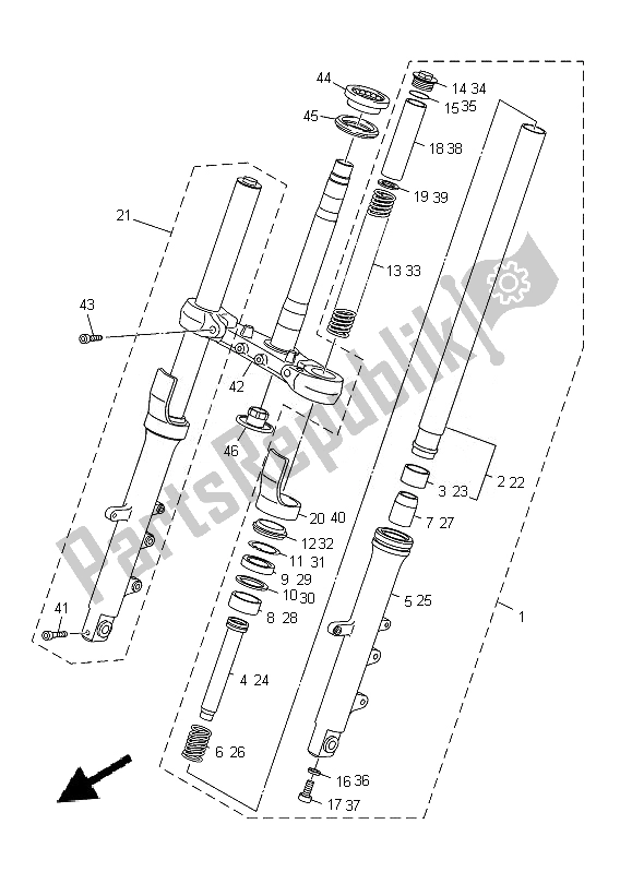 Todas as partes de Garfo Dianteiro do Yamaha XJ6 SA 600 2014