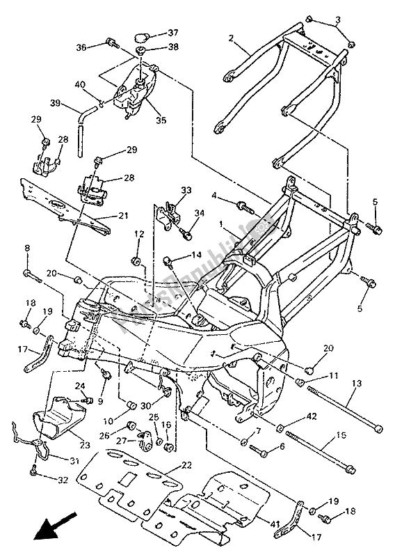 All parts for the Frame of the Yamaha YZF 750 SP 1993