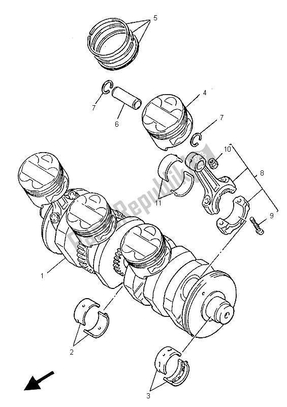 Tutte le parti per il Albero Motore E Pistone del Yamaha YZF 1000R Thunderace 1997