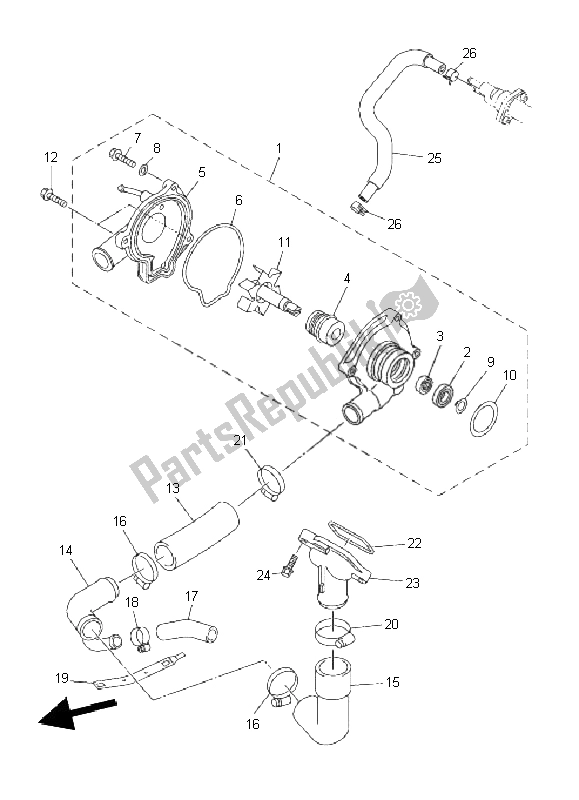 Tutte le parti per il Pompa Dell'acqua del Yamaha XJ6 SA 600 2011