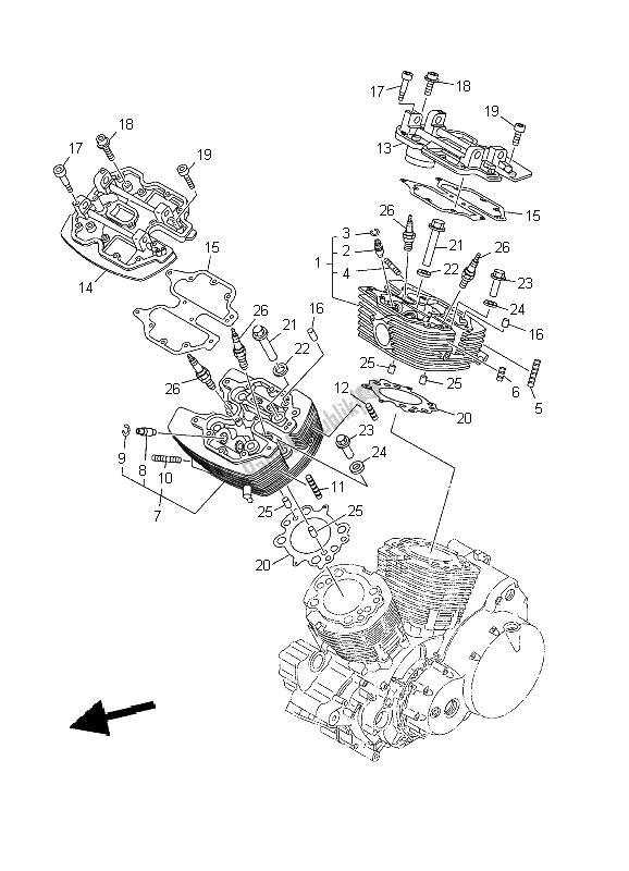 Todas las partes para Cabeza De Cilindro de Yamaha XV 1600A Wildstar 2002