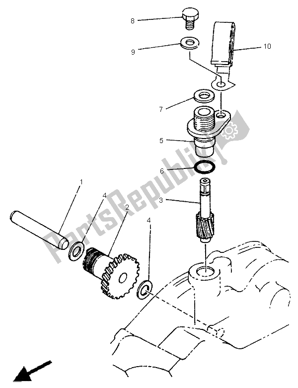 All parts for the Tachometer Gear of the Yamaha TDR 125 1995
