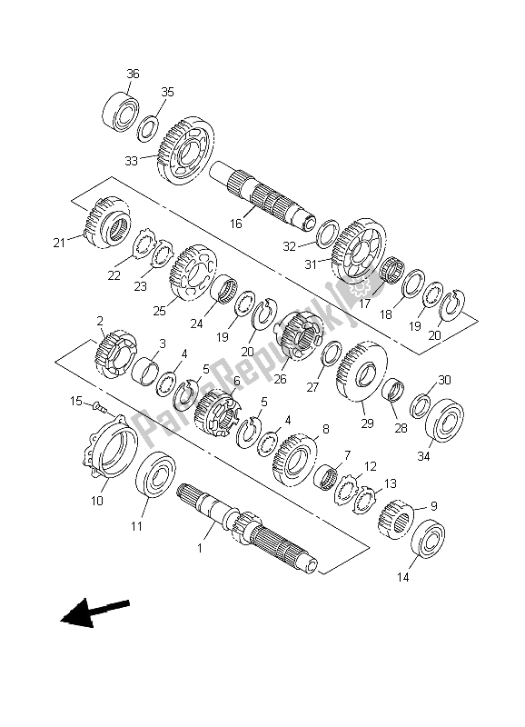 Toutes les pièces pour le Transmission du Yamaha FJR 1300 2002