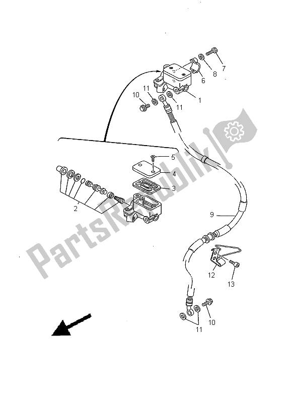 All parts for the Front Master Cylinder of the Yamaha TW 125 2000